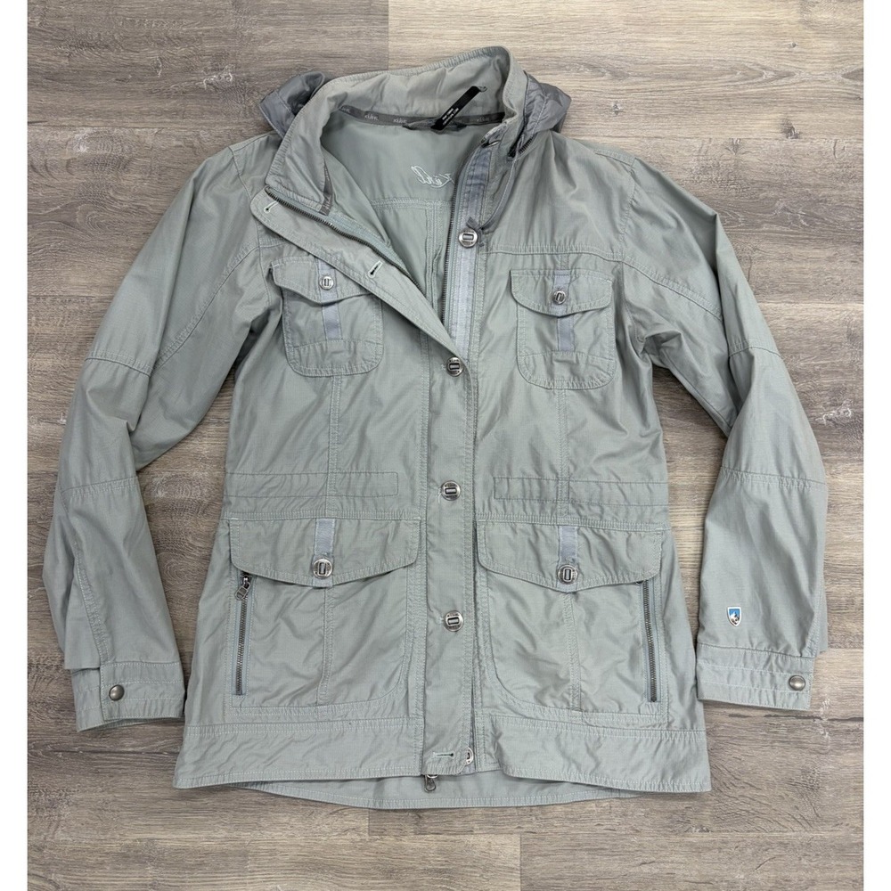 Kuhl Rekon Jacket Womens Small Sage Green Hooded Utility Field Coat Outdoor